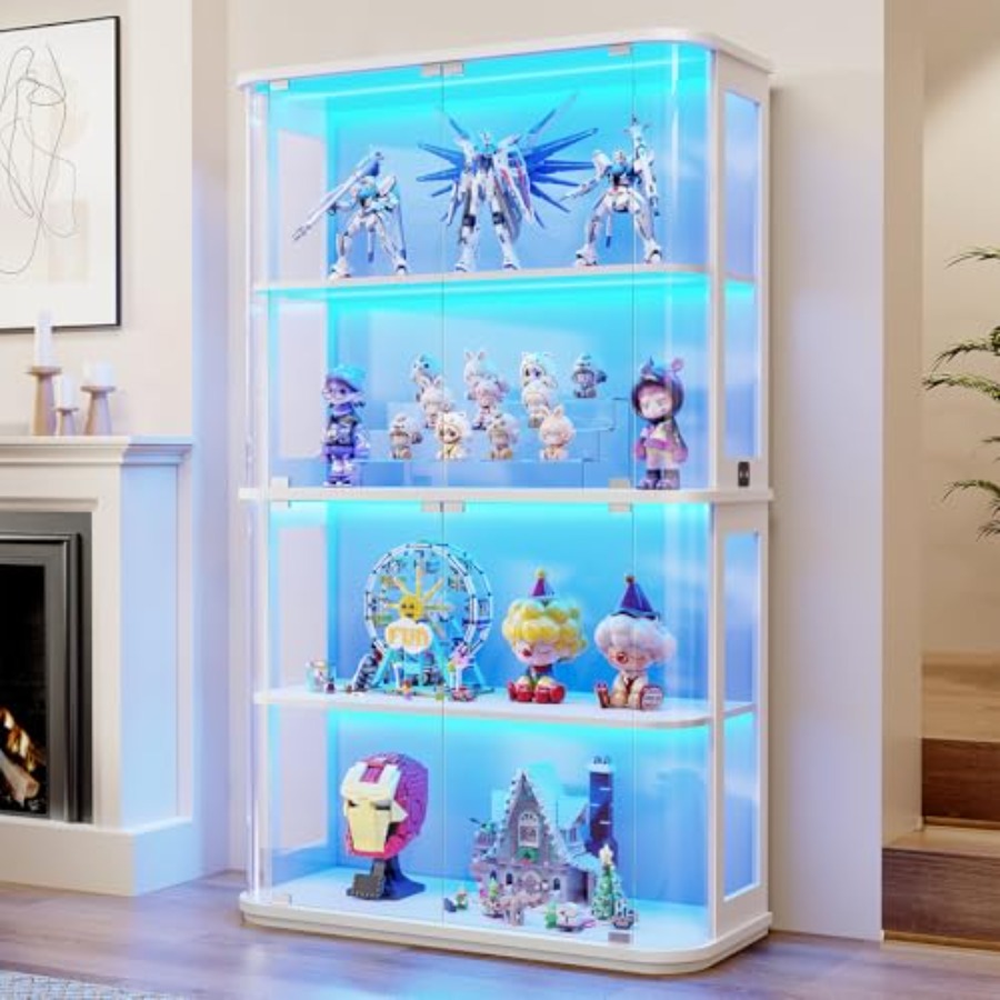 Lighting - Rounded display cabinet for retail use,