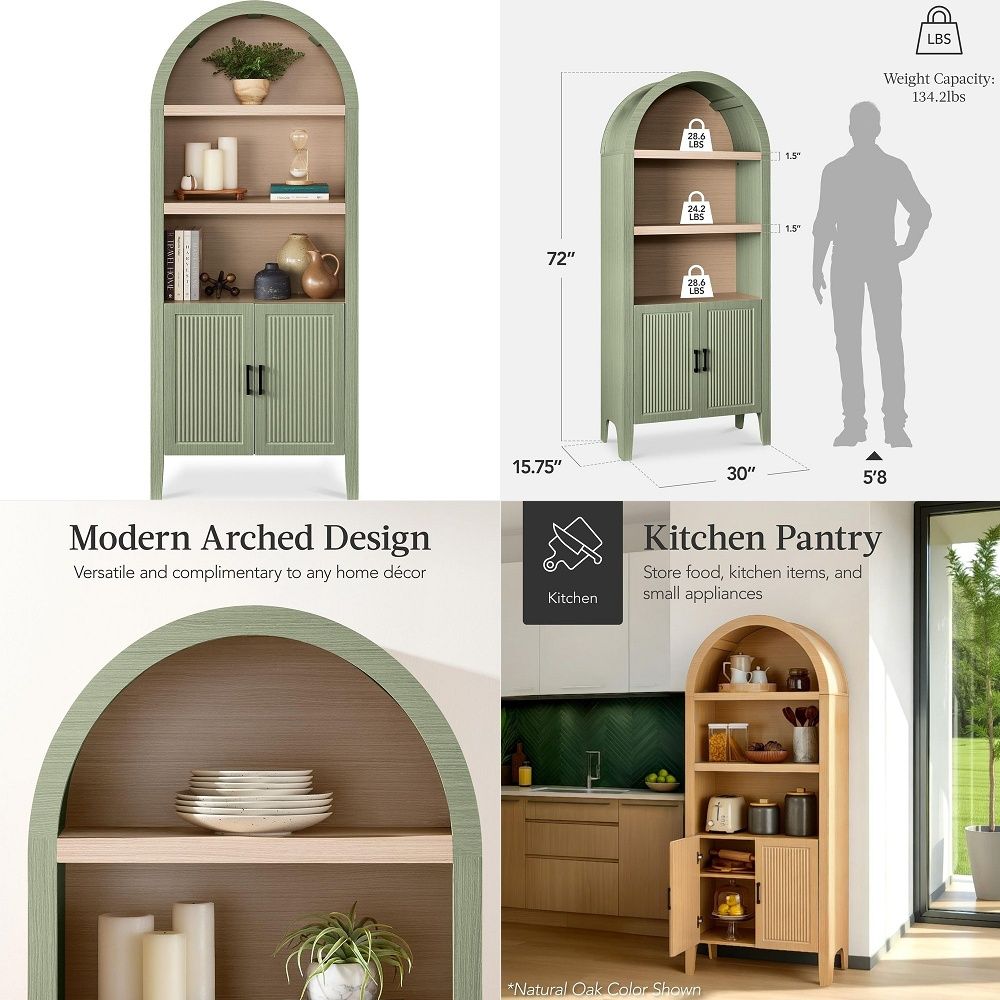 71 Tall Arched Kitchen Pantry, - Storage & Organization review and price