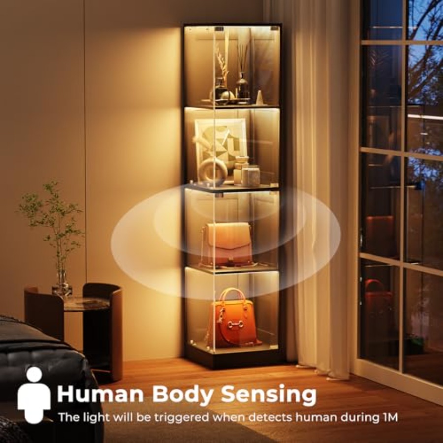 Corner display cabinet with gl - Lighting review and price