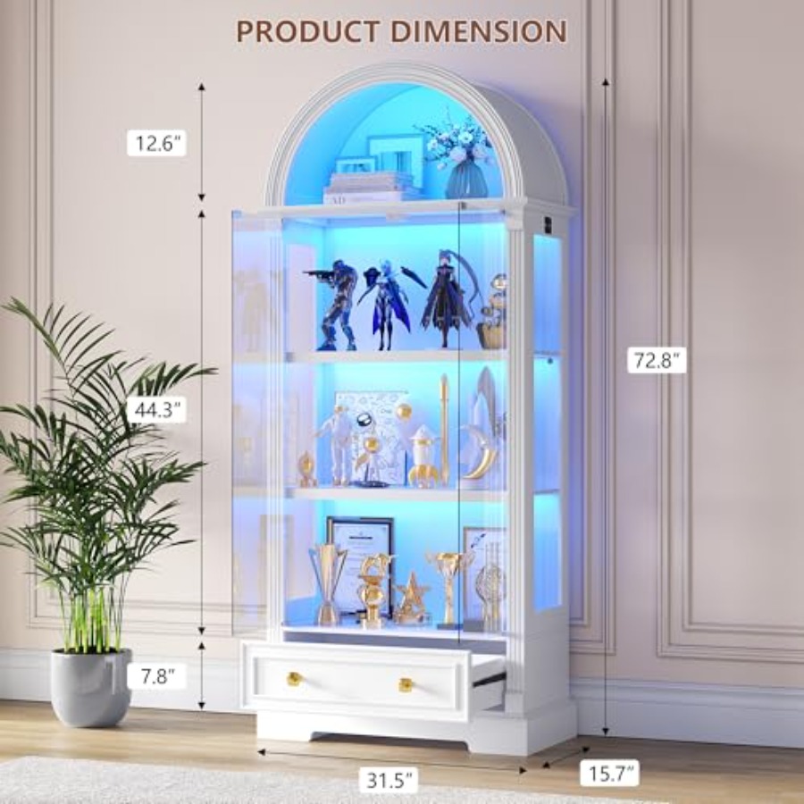 Arched display cabinet for liv - Lighting review and price