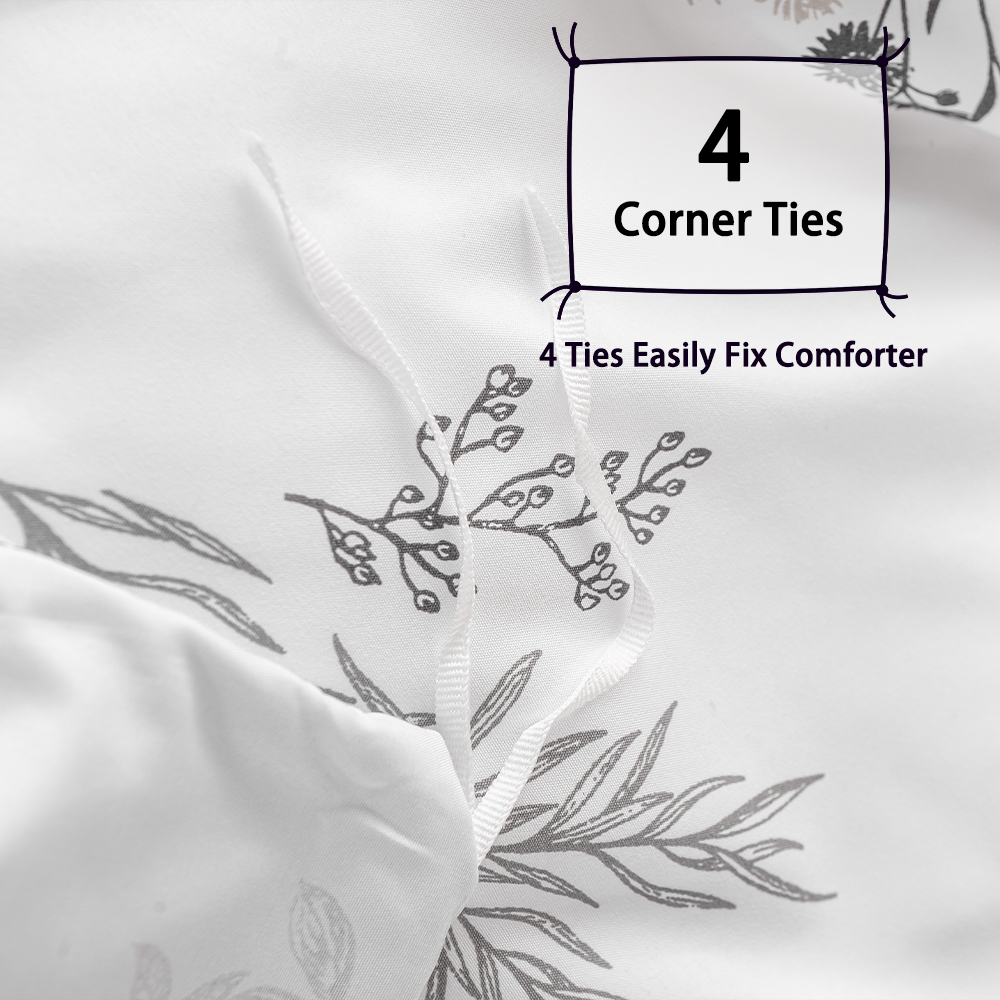 3pcs Subtle Sprig Floral Print - Aesthetic Floral Duvet Cover review and price