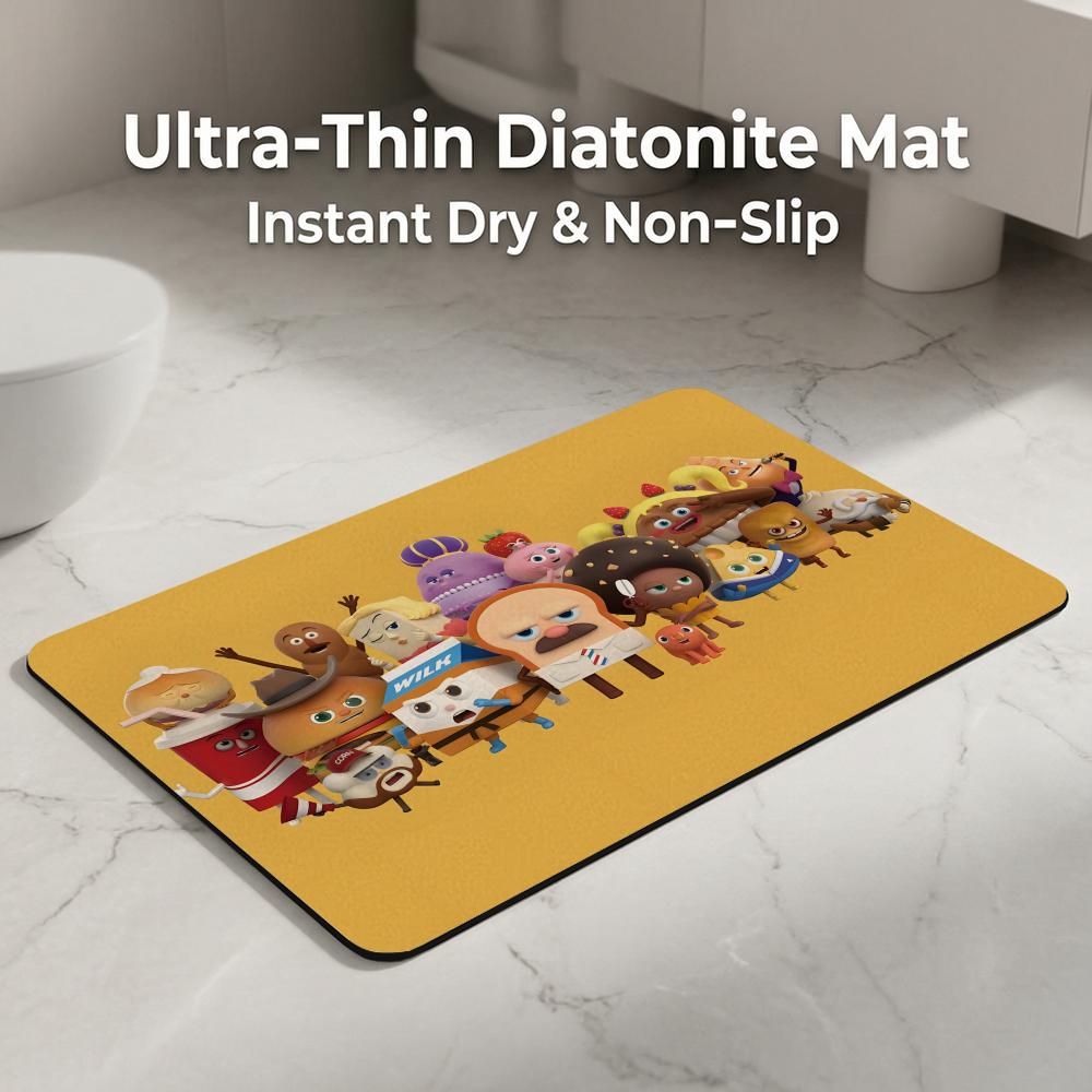 Cartoon B-Bread B-Barbershop F - Quick Dry Diatomite Bath Mat review and price