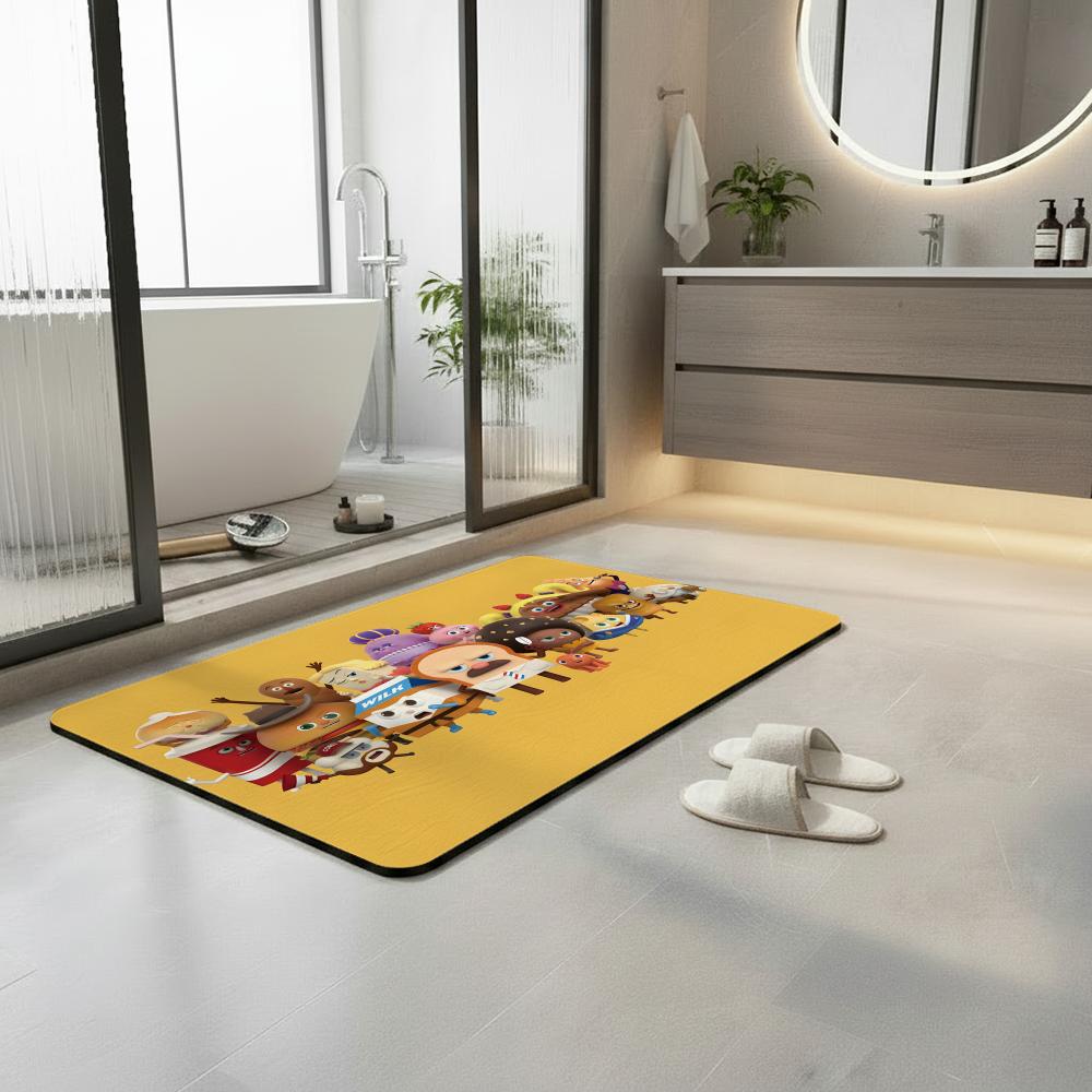 Cartoon B-Bread B-Barbershop F - Quick Dry Diatomite Bath Mat review and price