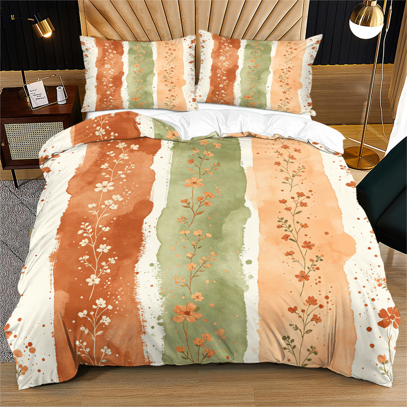 Duvet Cover Watercolor Striped - Aesthetic Floral Duvet Cover review and price