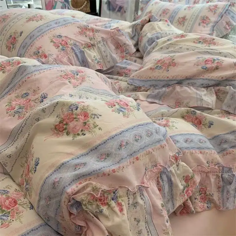 Korean Style Princess Floral B - Aesthetic Floral Duvet Cover review and price