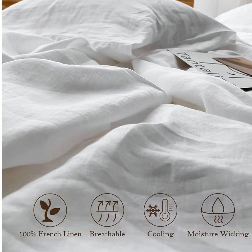 100% Linen Soft Bed Sheets, Qu - Fitted Bed Sheets Deep Pocket review and price
