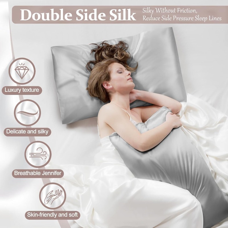 2pcs Satin Silk Pillowcase for - Satin Silk Pillowcase Hair Skin review and price
