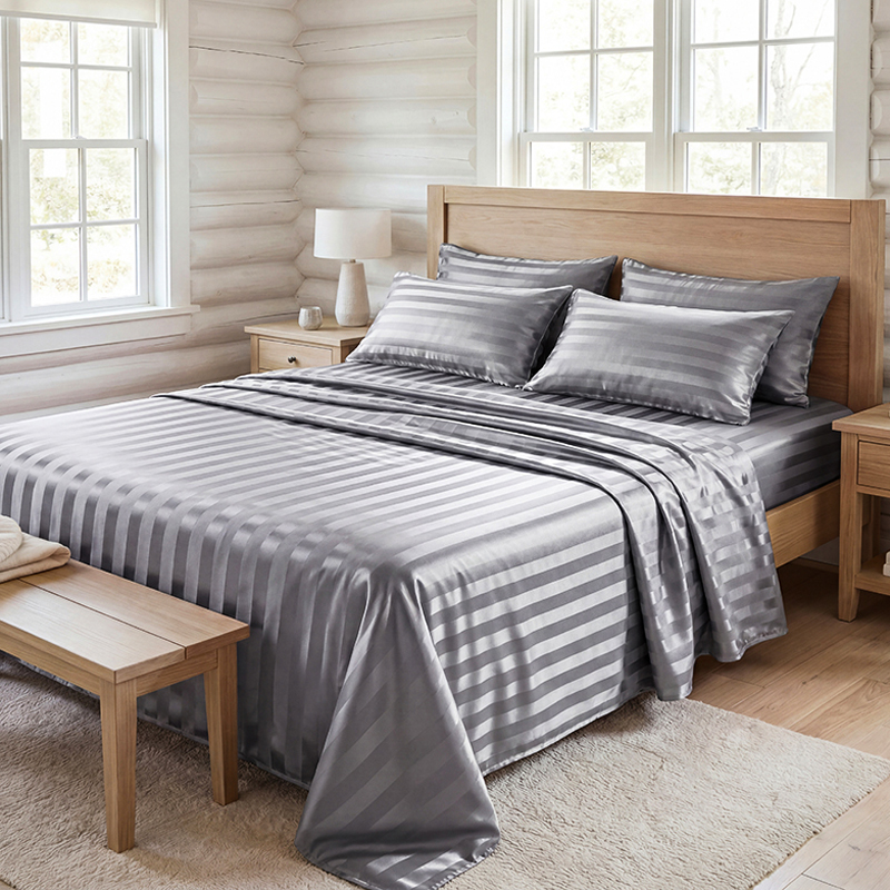 Wrinkle Resistant Striped Sati - Fitted Bed Sheets Deep Pocket review and price