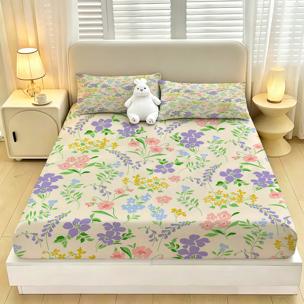 Colorful Flower Fitted Sheet 3 - Fitted Bed Sheets Deep Pocket review and price