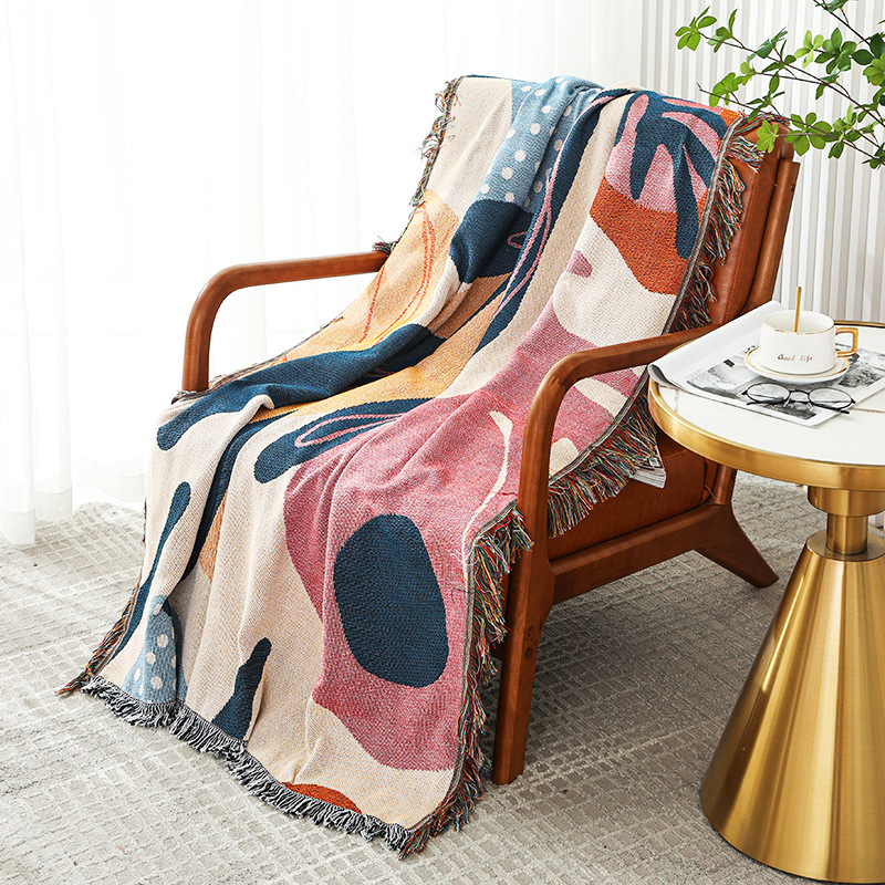 Boho Abstract Botanical Jacqua - Boho Throw Blanket Fringe review and price