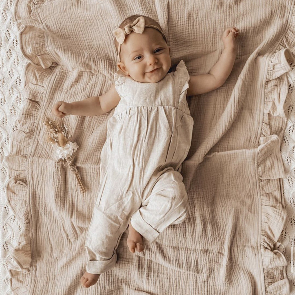 INS Ruffled Muslin Baby Swaddl - Muslin Cotton Bedspread review and price