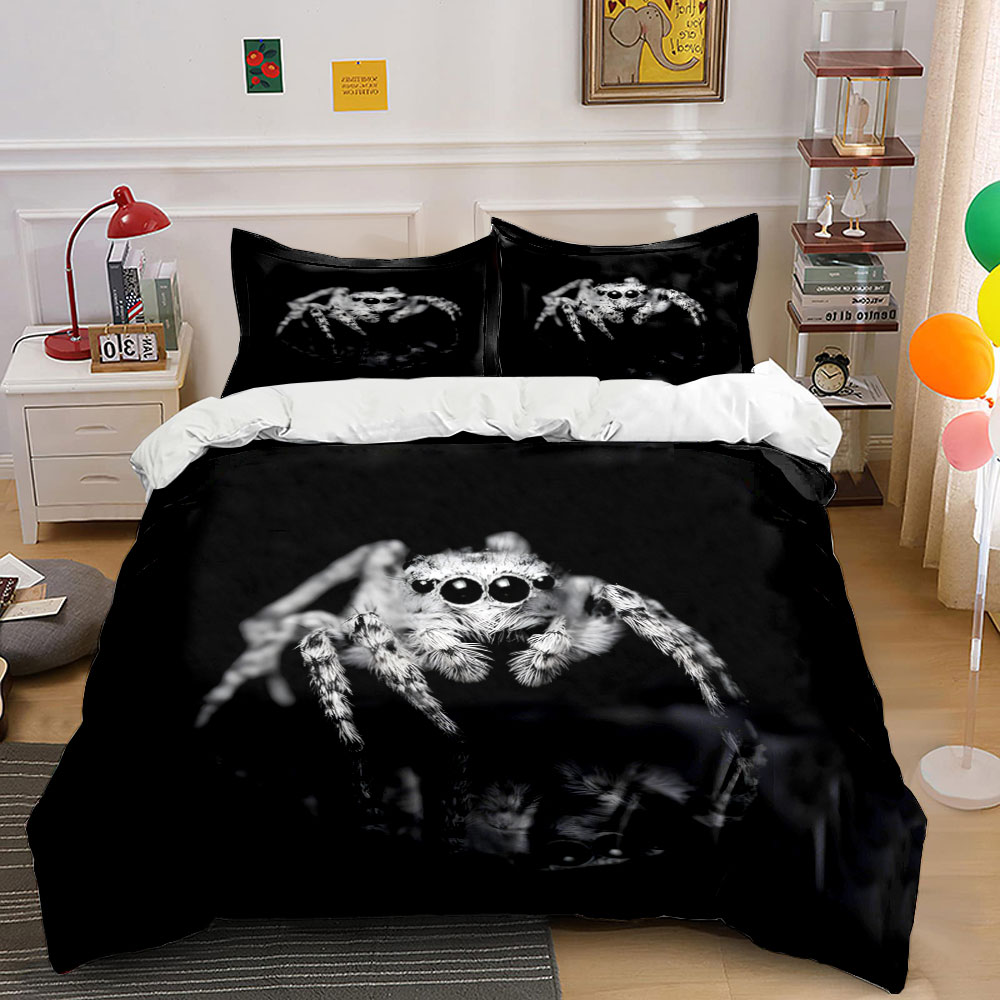 Jumping Spider Black and White - Duvet Cover Sets With Zipper review and price